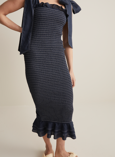 Julianna Midi Shirred Dress