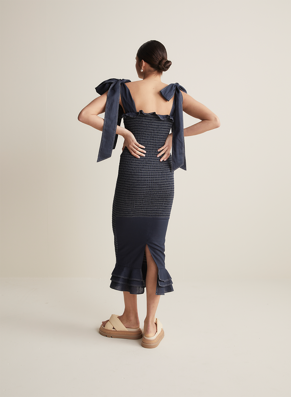 Julianna Midi Shirred Dress