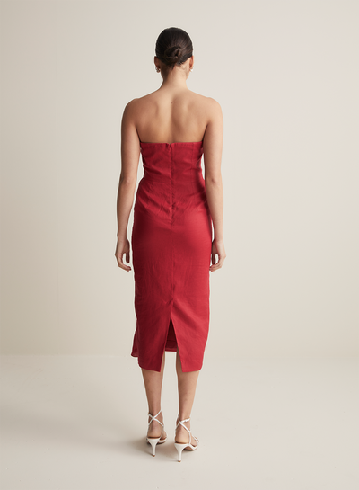 Alexandra Linen Midi Dress