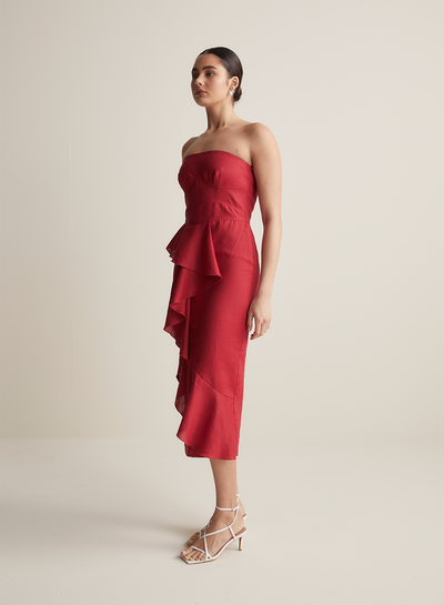 Alexandra Linen Midi Dress