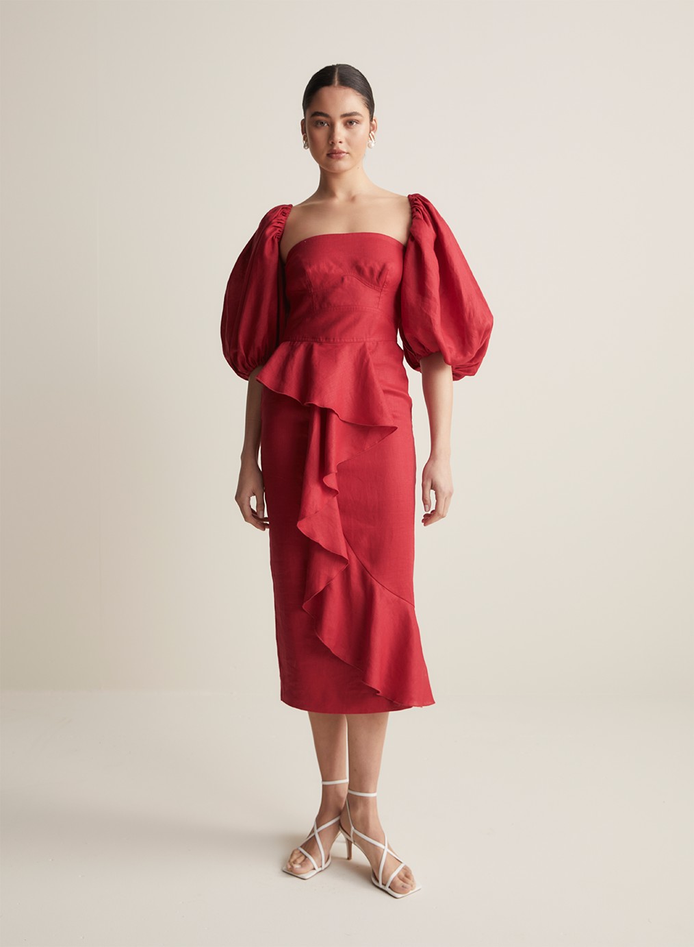 Alexandra Linen Midi Dress