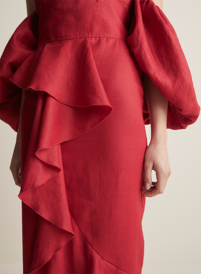 Alexandra Linen Midi Dress