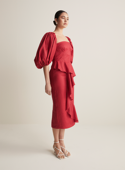 Alexandra Linen Midi Dress