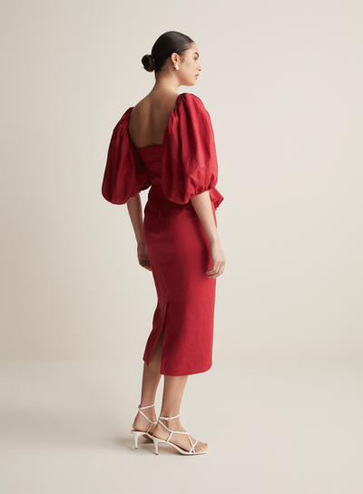 Alexandra Linen Midi Dress