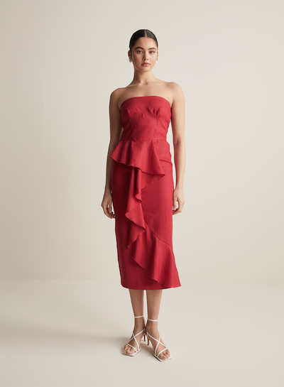 Alexandra Linen Midi Dress