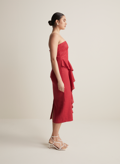 Alexandra Linen Midi Dress
