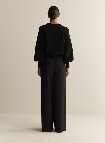 Bronwyn Wool Knit Cardigan | Black