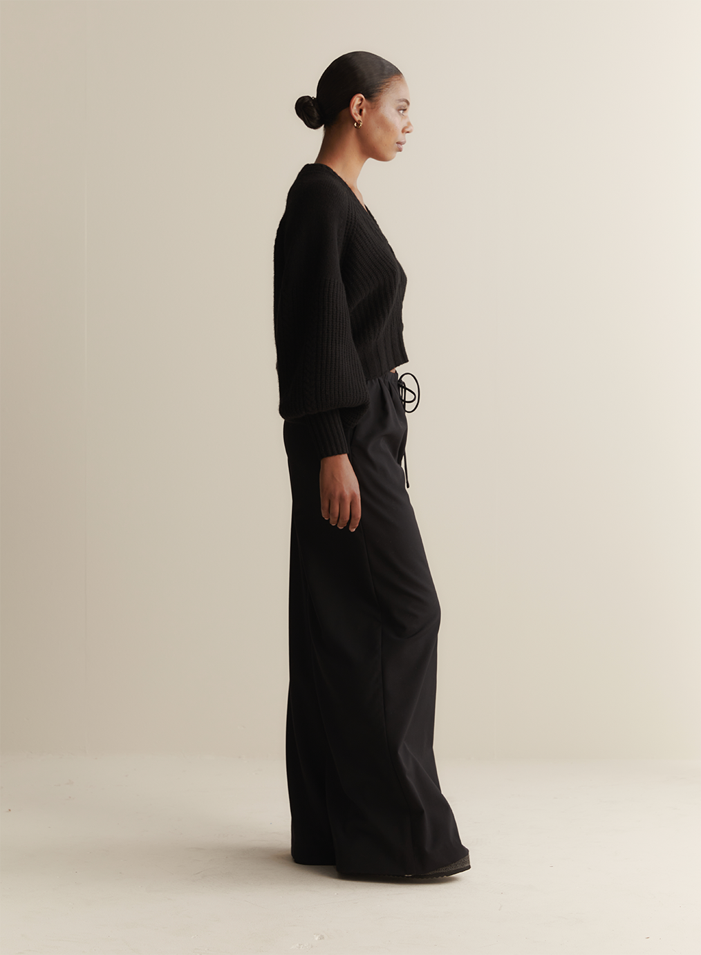 Bronwyn Wool Knit Cardigan | Black