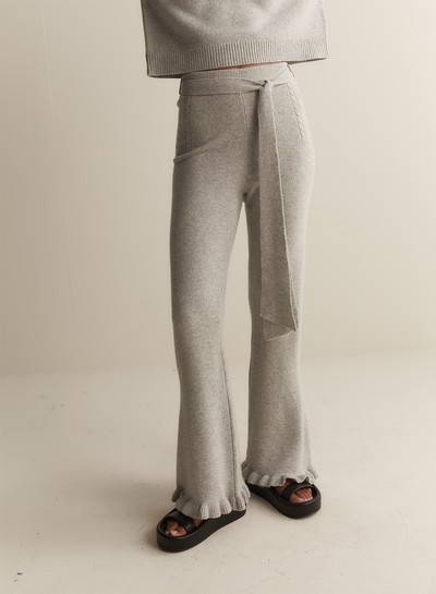 Esther Wool Knit Pant | Grey Marle