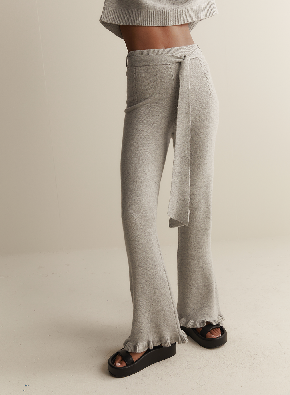 Esther Wool Knit Pant | Grey Marle