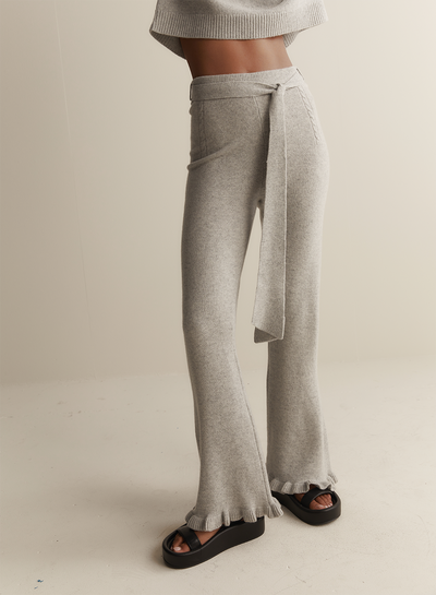 Esther Wool Knit Pant | Grey Marle