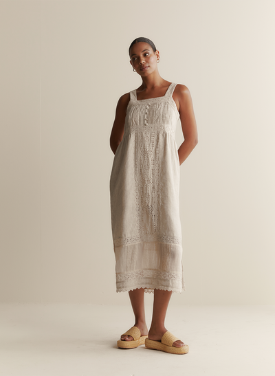 Gretal Linen Ramie Midi Dress | Flax