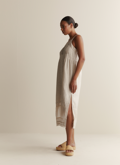 Gretal Linen Ramie Midi Dress | Flax