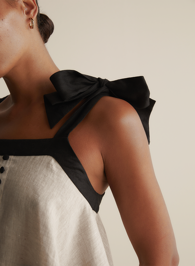 Lucie Linen Broderie Trapeze Top