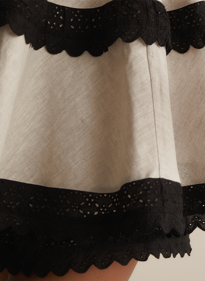 Lucie Linen Broderie Trapeze Top