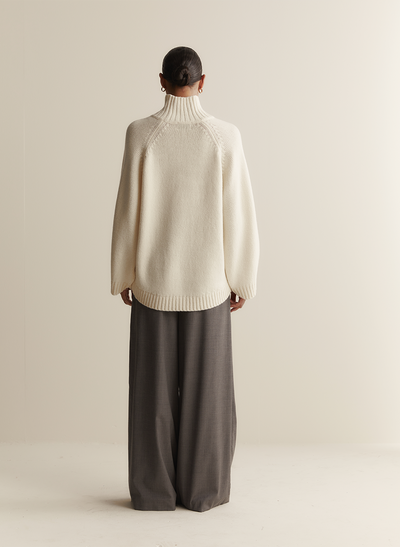Sophia Wool Palazzo Pant | Charcoal