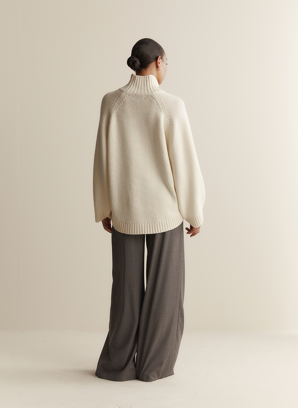Sophia Wool Palazzo Pant | Charcoal