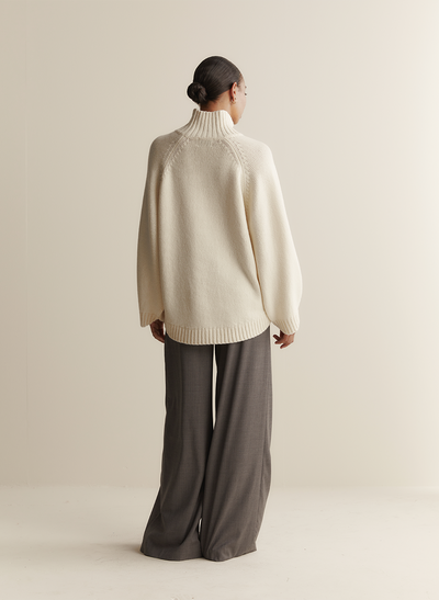 Sophia Wool Palazzo Pant | Charcoal