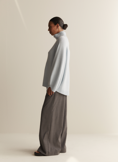 Sophia Wool Palazzo Pant | Charcoal