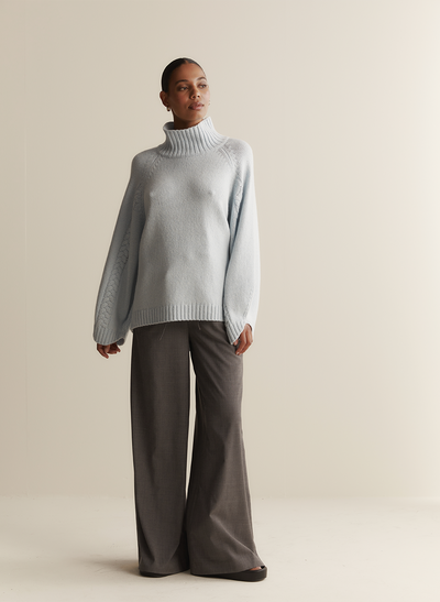 Sophia Wool Palazzo Pant | Charcoal