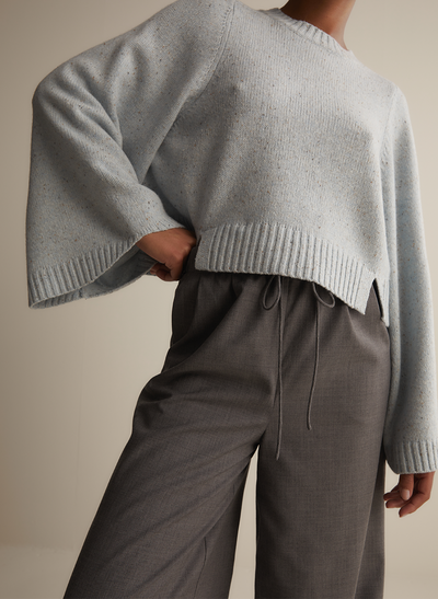 Sophia Wool Palazzo Pant | Charcoal