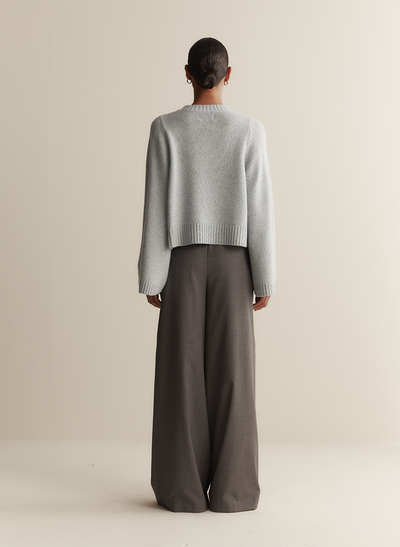 Sophia Wool Palazzo Pant | Charcoal