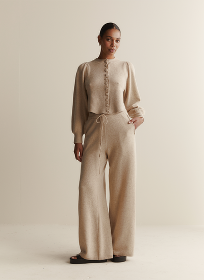 Ariana Wool Knit Cardigan | Flax Marle