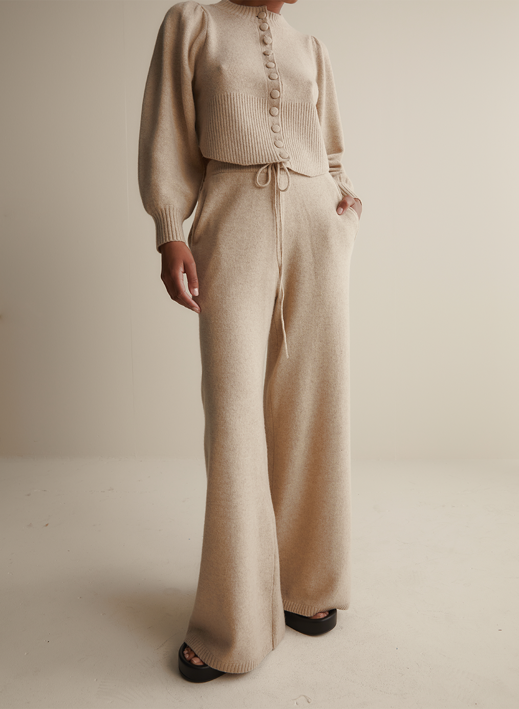 Ariana Wool Knit Cardigan | Flax Marle