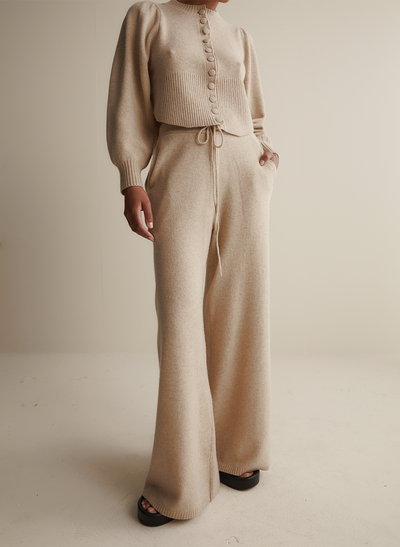 Ariana Wool Knit Cardigan | Flax Marle