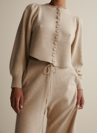 Ariana Wool Knit Cardigan | Flax Marle
