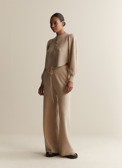 Ariana Wool Knit Cardigan | Flax Marle