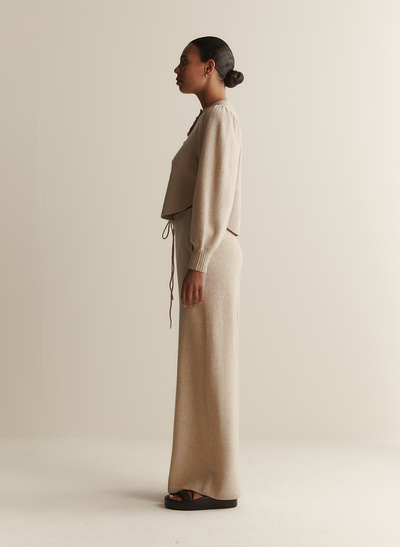 Ariana Wool Knit Cardigan | Flax Marle
