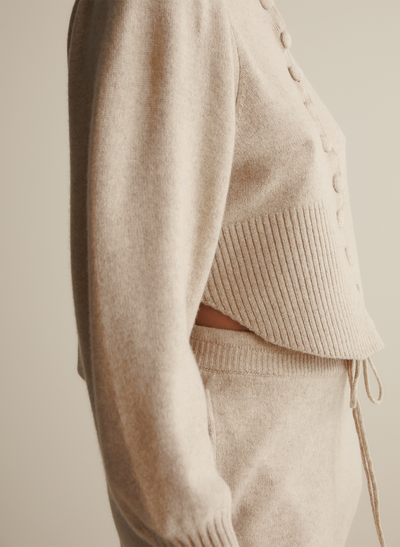 Ariana Wool Knit Cardigan | Flax Marle