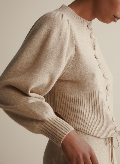 Ariana Wool Knit Cardigan | Flax Marle