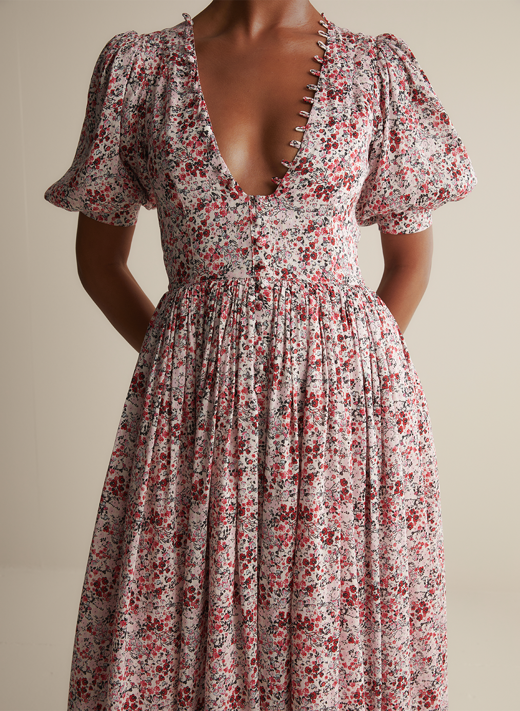 Millie Silk Linen Midi Dress
