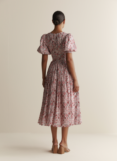 Millie Silk Linen Midi Dress