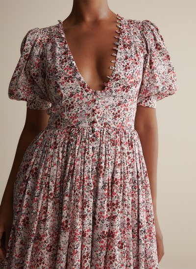 Millie Silk Linen Midi Dress