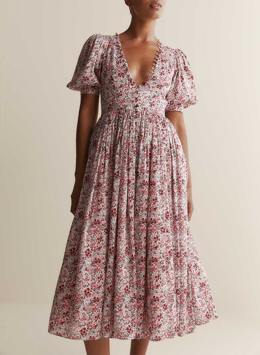 Millie Silk Linen Midi Dress
