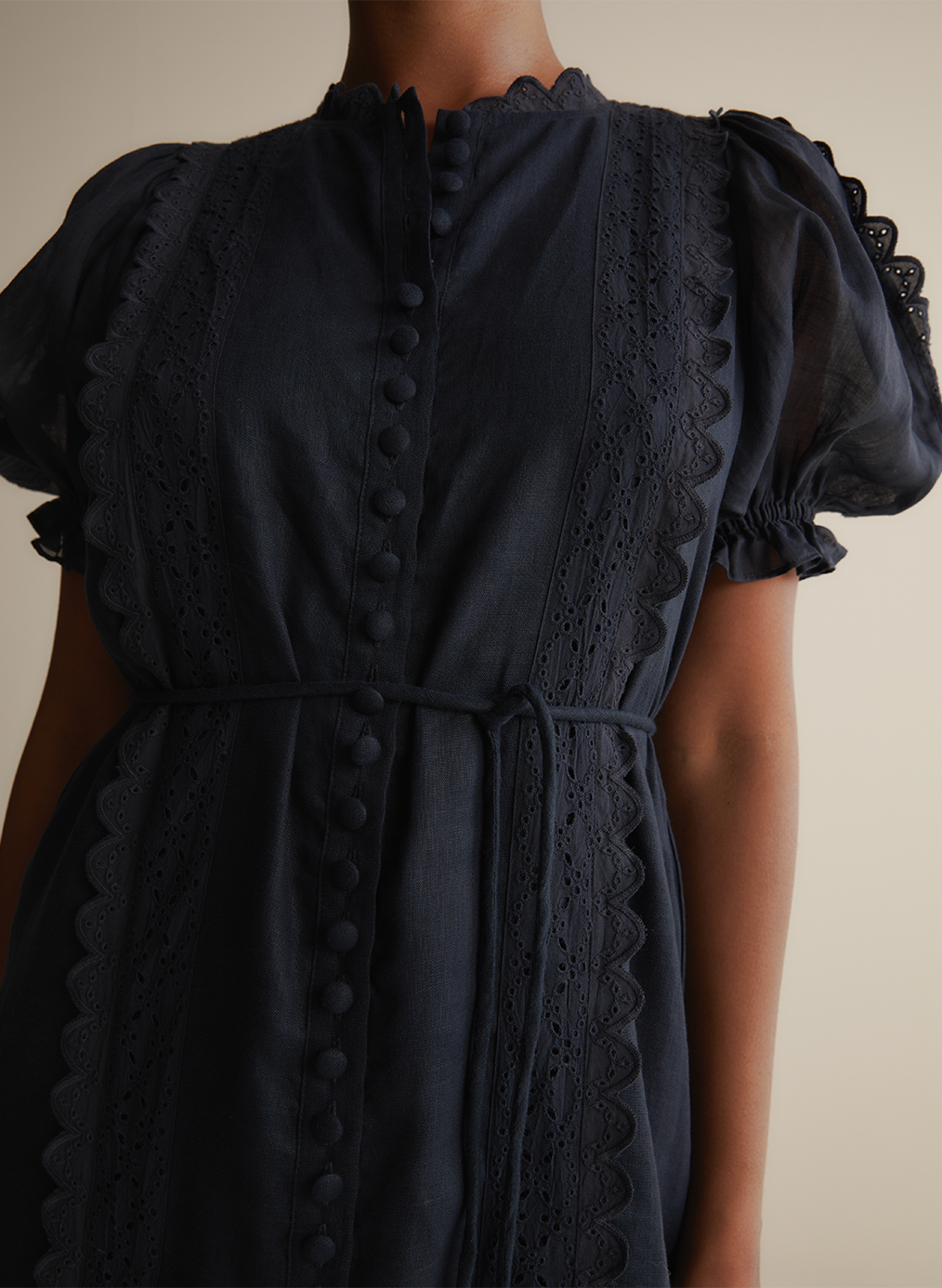 Colleen Linen Ramie Midi Dress | Navy