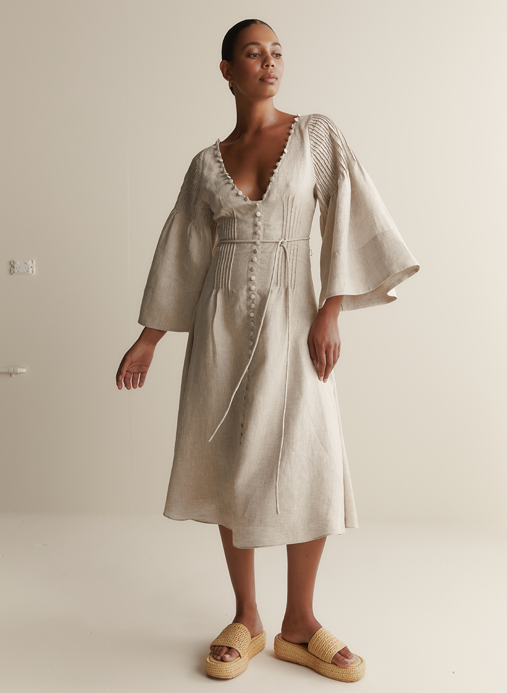 Emery Linen Midi Dress