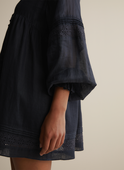 Lillian Linen Ramie Mini Dress | Navy