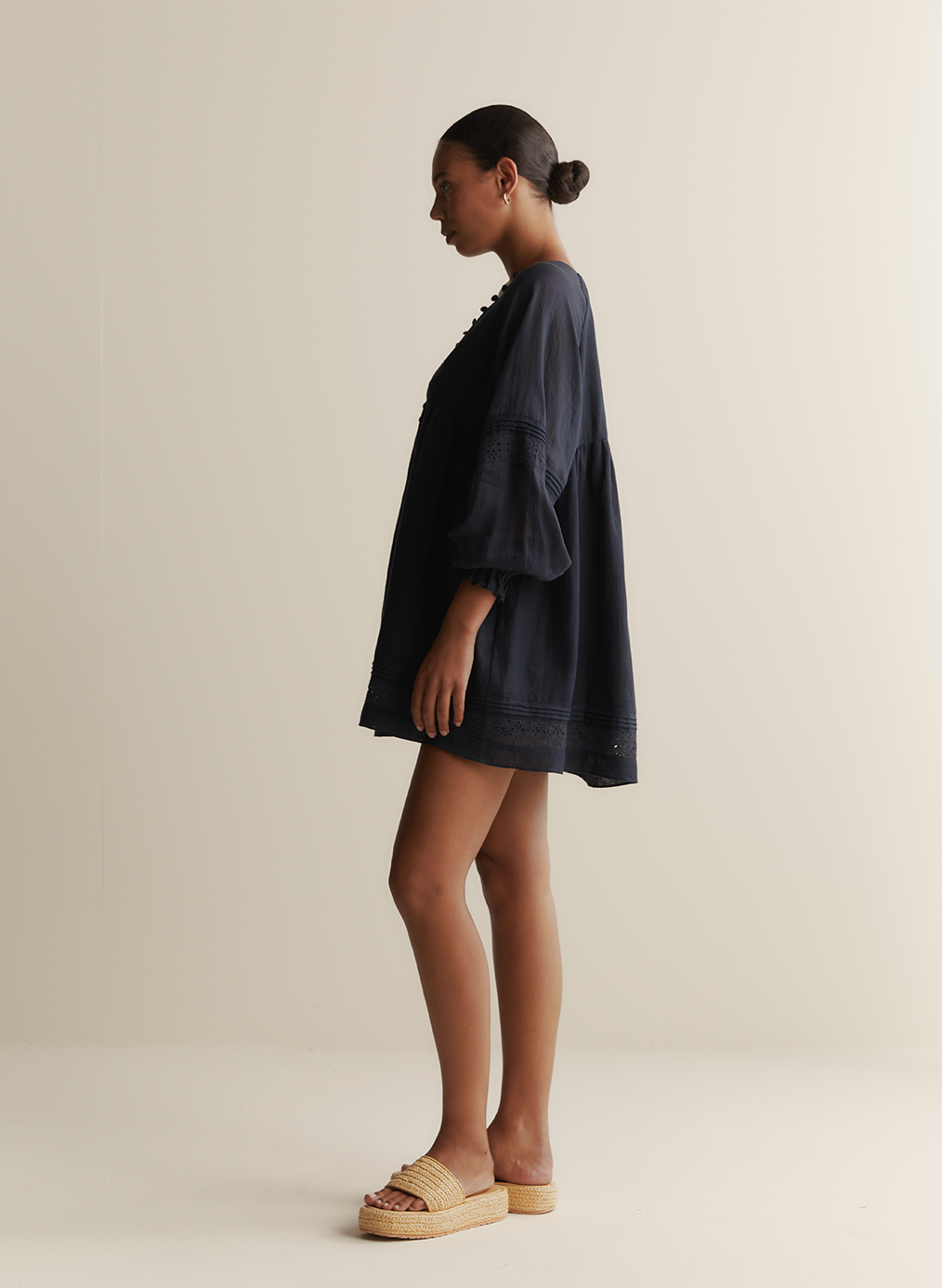 Lillian Linen Ramie Mini Dress | Navy