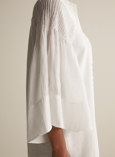 Ryleigh Linen Ramie Mini Shirt Dress | Optical White