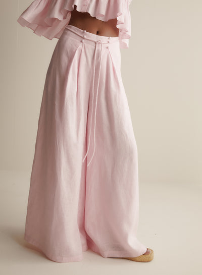 Emmie Linen Palazzo Pant | Blossom