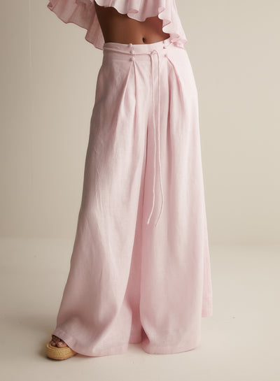 Emmie Linen Palazzo Pant | Blossom