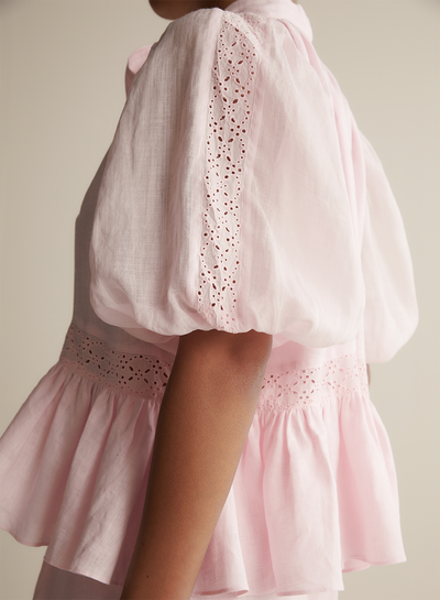 Evelyn Linen Ramie Smock Top | Blossom