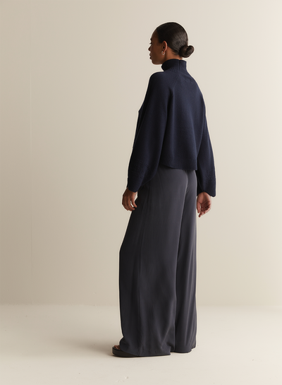 Sophia Silk Palazzo Pant | Sandwash Navy