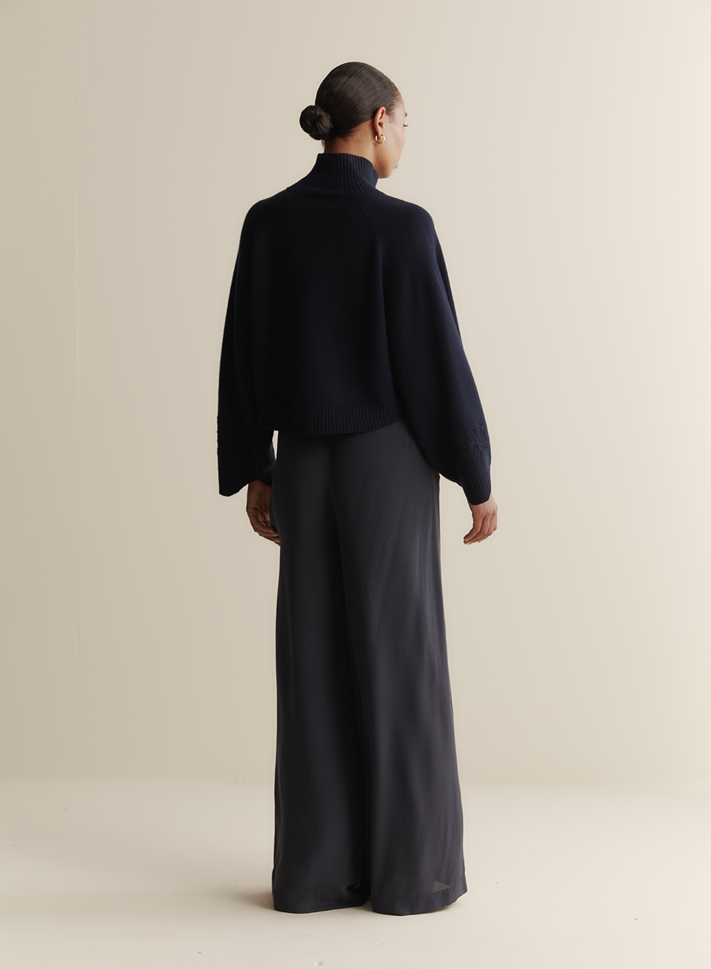 Sophia Silk Palazzo Pant | Sandwash Navy