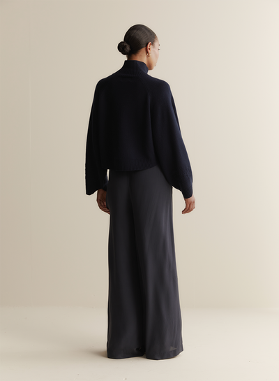 Sophia Silk Palazzo Pant | Sandwash Navy