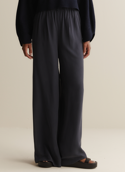 Sophia Silk Palazzo Pant | Sandwash Navy